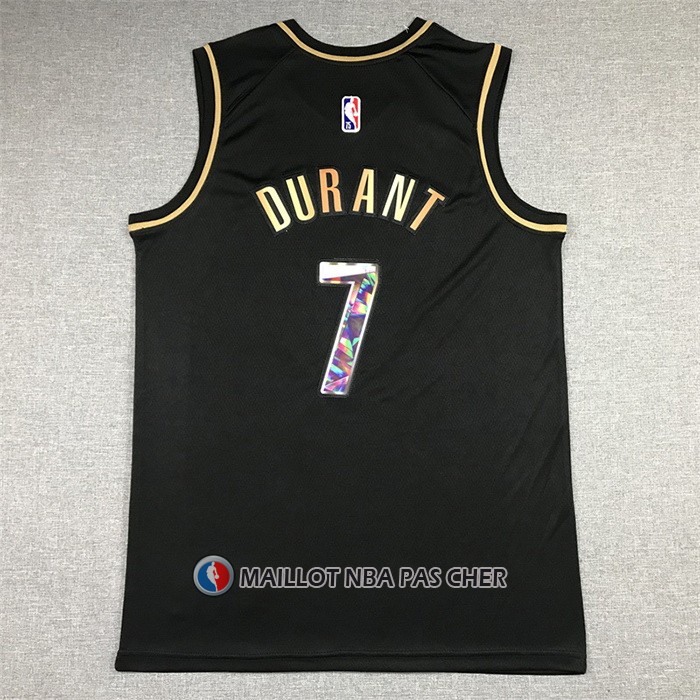 Maillot Golden Edition Brooklyn Nets Kevin Durant NO 7 2021-22 Noir